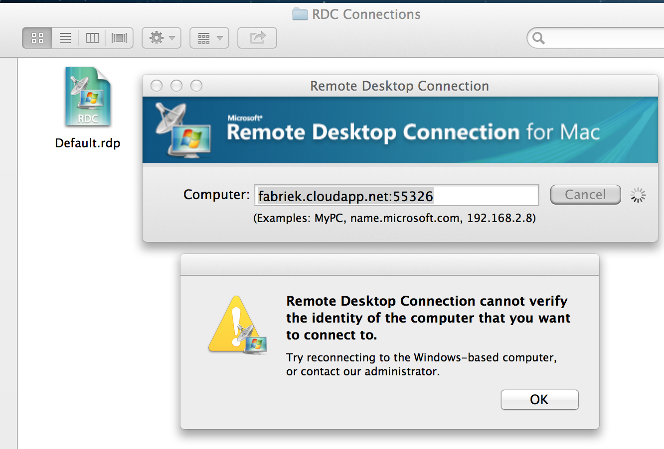 microsoft remote desktop for mac not verifying computer